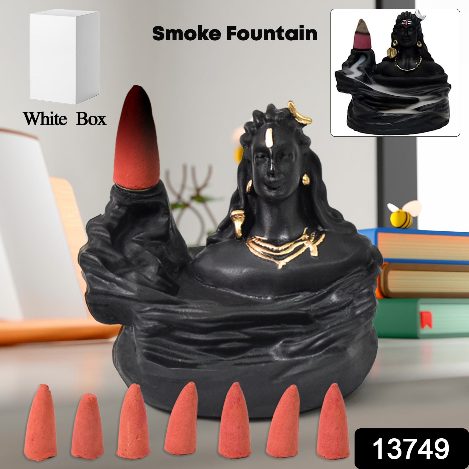 Adiyogi Shiva Backflow Smoke Fountain Incense Holder Burner (1 Pc) Adiyogi Shiva Backflow Smoke Fountain Incense Holder Burner (1 Pc)